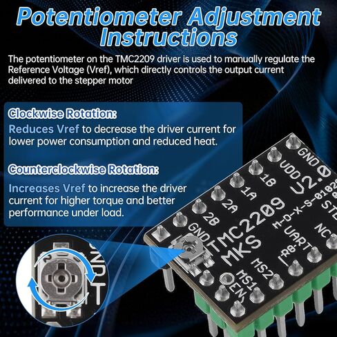 TMC2209 V2.0 Stepper Motor Driver Fit for Ender 3 E3D V3 Control Board 3D Printer Parts Replace A4988 Support UART Mode in Kuwait