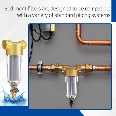 WILLBOND 3/4" Spin Down Sediment Water Filter, 50 & 100 & 200 Reusable House Sediment Filter with 2 Adapters, for Home & Commercial Water Pre-filtration System Ideal for Home Owners, DIY Enthusiasts in Kuwait