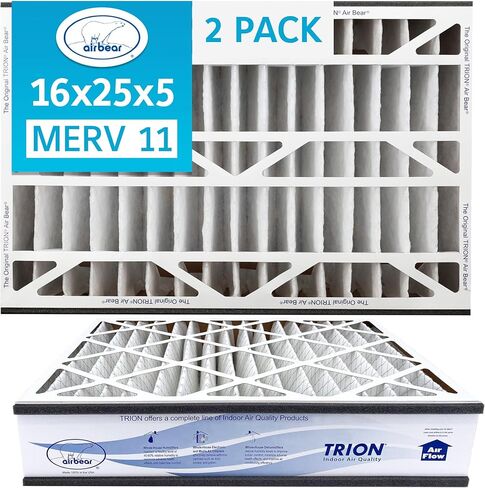 فلتر هواء Air Bear 16x25x5 MERV 11 (عبوتان) استبدال فلتر هواء HVAC مطوي (الحجم الفعلي: 15.50 × 24.25 × 4.9 بوصة) متوافق مع الجزء رقم: 259112-105 in Kuwait