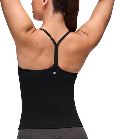قمصان بدون أكمام CRZ YOGA Butterluxe Racerback للنساء - قميص داخلي مبطن بحزام سباغيتي مع حمالة صدر مدمجة in Kuwait