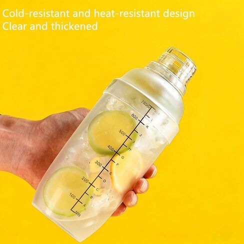 Bestac Bartender Shaker للكوكتيلات والشاي الفقاعي - كوب خلط متعدد الأغراض، بلاستيك شفاف (حجم عادي، أونصة، 24) in Kuwait