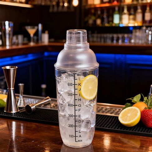 Bestac Bartender Shaker for Cocktails & Bubble Tea - Multi-Purpose Mixing Cup, Clear Plastic (Regular size, ounce, 24) in Saudi Arabia