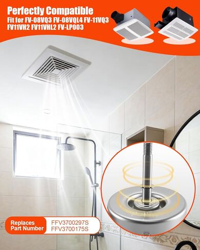 FFV3700297S Bathroom Exhaust Fan Motor Fit for FV-11VQ3 FV-08VQ3 FV11VH2 FV11VHL2 FV-LP003, Quiet Ventilation Fans Motor Replace FFV3700297S FFV3700175S, 120 Volts 1750 RPM in Kuwait