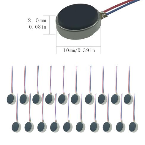 10mm x2mm mini Vibration Motor DC 3V 12000rpm Flat Coin Button Type mini DC Vibration Motor Suitable for Mobile Phones, pagers, Tablets, Household appliances 20PCS in Saudi Arabia