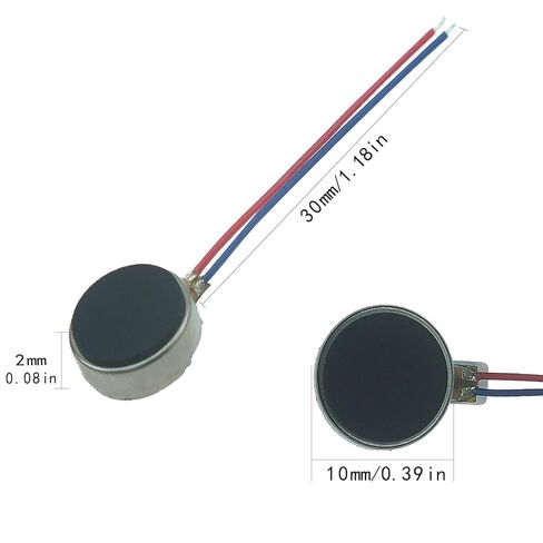 10mm x2mm mini Vibration Motor DC 3V 12000rpm Flat Coin Button Type mini DC Vibration Motor Suitable for Mobile Phones, pagers, Tablets, Household appliances 20PCS in Saudi Arabia