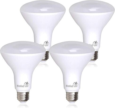 Bioluz LED 4 Pack BR30 LED Bulbs, Indoor Flood Lights High CRI 65W Equivalent uses 8W 3000K Soft White 650 Lumens, E26 Base Dimmable Instant On Interior Home Décor UL Listed FCC RoAS Compliant in Kuwait