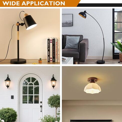 UL Listed Porcelain E26 Lamp Socket with 6'' Wire Lead, High Temp Resistant, Rotary Knob ON/Off Switch with 2 Wire Connector Nuts for DIY Table Lamp,250V 250W for Safe Lighting Replacements​ (1) in Kuwait