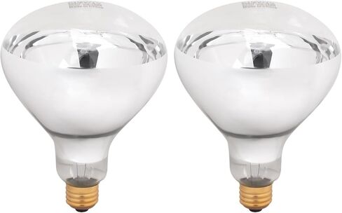 Aiicioo 250W R40 مصباح الحرارة الشفاف R40 لمبة الحرارة المتوهجة للحيوانات الأليفة لمبة ضوء الفيضانات للدجاج، ضوء الحمام بالأشعة تحت الحمراء الواضحة E26 قاعدة 2 حزمة in Kuwait