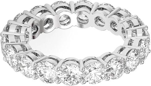Dazzlingrock Collection 4.25 Carat GRA Certified D Color VVS1 Round Eternal Radiance Moissanite Eternity Wedding Band for Women in 925 Sterling Silver in Saudi Arabia