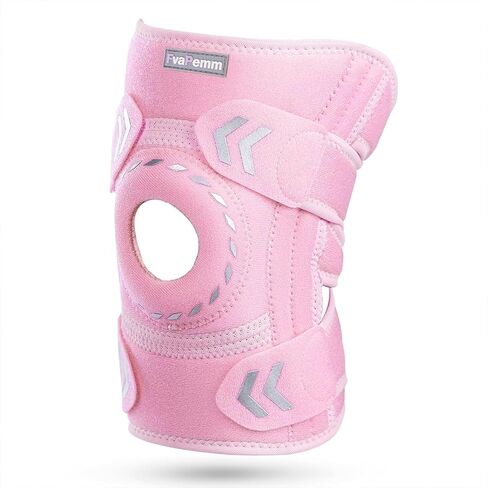 Knee Support Brace for Women Men-Knee Brace for Meniscus Tear-Adjustable Patella Knee Brace with Side Stabilizers-Arthritis Pain, Knee Pain, Injury Recovery, Sports, Running, Working Out, Pink in Kuwait