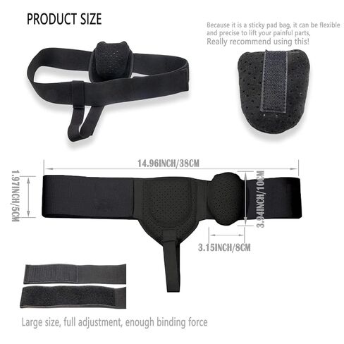 Adjustable Hernia Belt Truss for Men and Women - 30" to 55" Waist Support with Removable Compression Pads, Durable 2" Elastic Band & 8" Hook and Loop, Comfortable for Inguinal and Umbilical Hernia Recovery in Kuwait