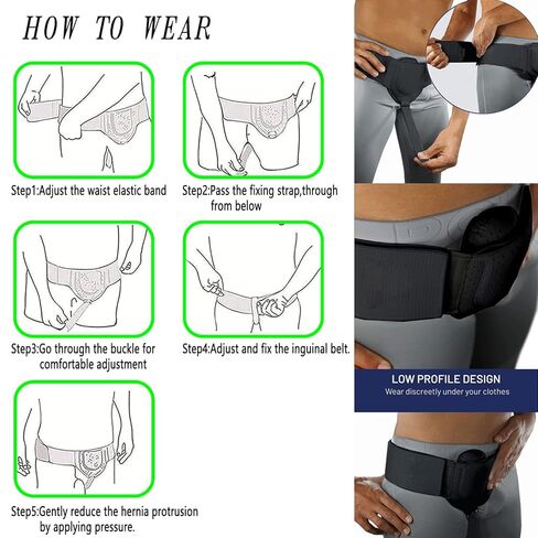 Adjustable Hernia Belt Truss for Men and Women - 30" to 55" Waist Support with Removable Compression Pads, Durable 2" Elastic Band & 8" Hook and Loop, Comfortable for Inguinal and Umbilical Hernia Recovery in Kuwait