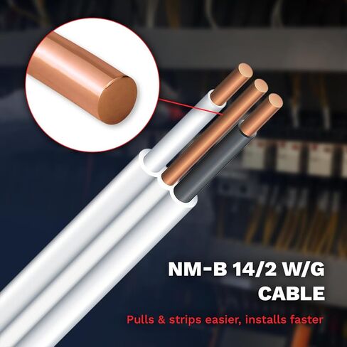 Solid Indoor Wire 14/2 W/G NMB Cable 50ft Coil - Copper Building Wire Cable SW 28827423 in Saudi Arabia