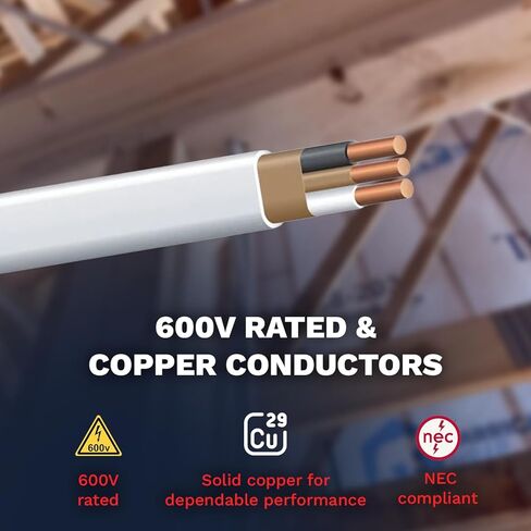 Solid Indoor Wire 14/2 W/G NMB Cable 50ft Coil - Copper Building Wire Cable SW 28827423 in Saudi Arabia