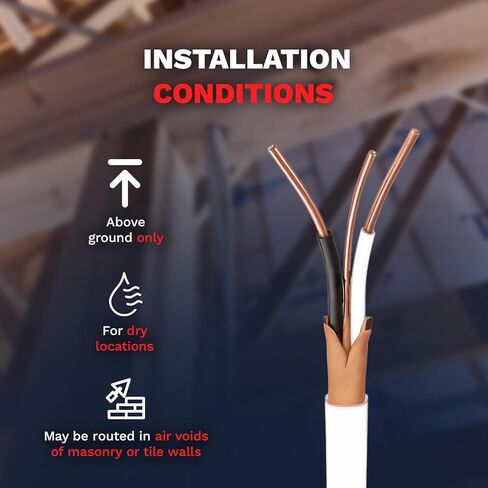 Solid Indoor Wire 14/2 W/G NMB Cable 50ft Coil - Copper Building Wire Cable SW 28827423 in Saudi Arabia