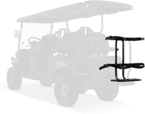 حامل حقيبة الجولف للمقعد الخلفي لعربة الجولف العالمية متوافق مع EZGO/Club Car/Yamaha/Kandi/Coleman، تثبيت أفضل/توفير المساحة/لا يتطلب الحفر/مقاوم للصدأ، يحمل ما يصل إلى 150 رطلاً in Kuwait