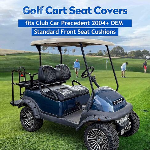 NOKINS Golf Cart Diamond Seat Covers Kit with Sponge Padding - Fit for Most OEM Standard Front Seats, OEM Standard Seat Upgrade Seat Covers (Fit for Club Car Precedent 2004-UP) in Saudi Arabia