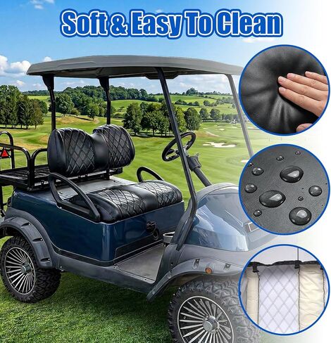 NOKINS Golf Cart Diamond Seat Covers Kit with Sponge Padding - Fit for Most OEM Standard Front Seats, OEM Standard Seat Upgrade Seat Covers (Fit for Club Car Precedent 2004-UP) in Saudi Arabia