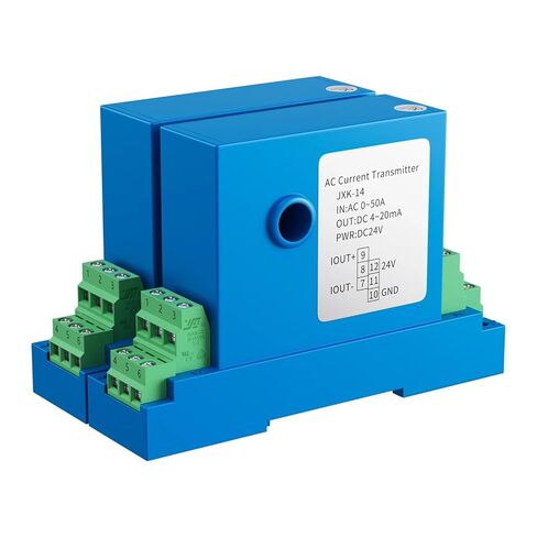 Hall Effect Current Sensor 4-20mA AC Transmitter DC24V Transducer 1Pcs(8mm Hole,DC0-20A) in Kuwait