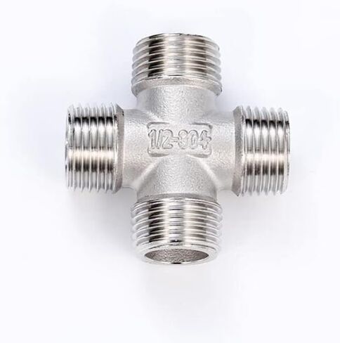 1/4 ''-2'' ذكر الموضوع متساوية عبر نوع 304 الفولاذ المقاوم للصدأ DN8 - DN50 وصلة أنابيب المياه المشتركة 4 طرق موصل (2 ") تجهيزات سباكة in Kuwait