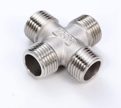 1/4 ''-2'' ذكر الموضوع متساوية عبر نوع 304 الفولاذ المقاوم للصدأ DN8 - DN50 وصلة أنابيب المياه المشتركة 4 طرق موصل (2 ") تجهيزات سباكة in Kuwait
