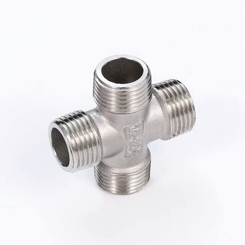 1/4 ''-2'' ذكر الموضوع متساوية عبر نوع 304 الفولاذ المقاوم للصدأ DN8 - DN50 وصلة أنابيب المياه المشتركة 4 طرق موصل (2 ") تجهيزات سباكة in Kuwait