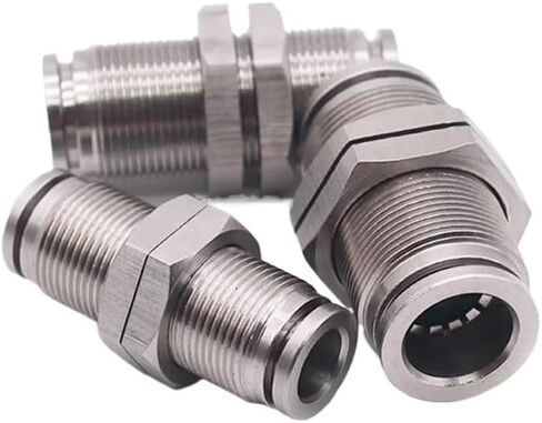 304 Stainless Steel Pneumatic Hose Coupling PM 4/6/8/10/12mm Air Tube Connector 1/8 1/4 3/8 1/2 Quick Release Pipe Fittings(PM-8) Plumbing Fittings in Kuwait