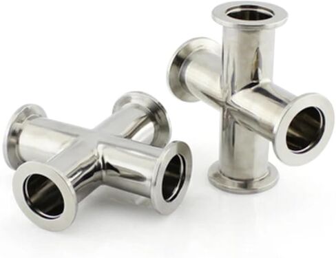 1pc KF16 KF25 KF40 KF50 Vacuum Four-way Fittings 304 Stainless Steel Equal Diameter Flange Four-way Fittings(KF50) Plumbing Fittings in Kuwait