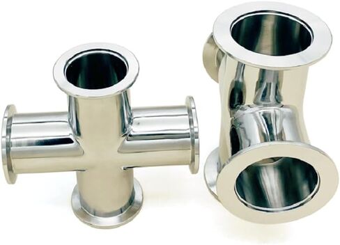 1pc KF16 KF25 KF40 KF50 Vacuum Four-way Fittings 304 Stainless Steel Equal Diameter Flange Four-way Fittings(KF50) Plumbing Fittings in Kuwait