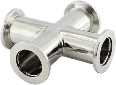 1pc KF16 KF25 KF40 KF50 Vacuum Four-way Fittings 304 Stainless Steel Equal Diameter Flange Four-way Fittings(KF50) Plumbing Fittings in Kuwait