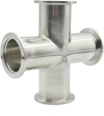 1pc KF16 KF25 KF40 KF50 Vacuum Four-way Fittings 304 Stainless Steel Equal Diameter Flange Four-way Fittings(KF50) Plumbing Fittings in Kuwait