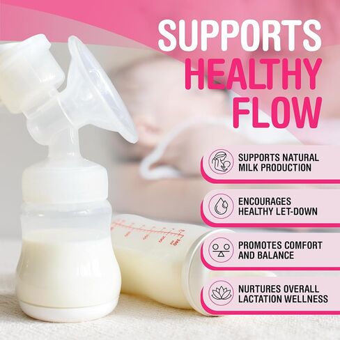 Lactation Supplement to Increase Milk Supply for Breastfeeding with Goat's Rue, Fenugreek, Alfalfa, Fennel, Shatavari, Milk Thistle – Supports Breastmilk Production (120 Capsules) in Kuwait