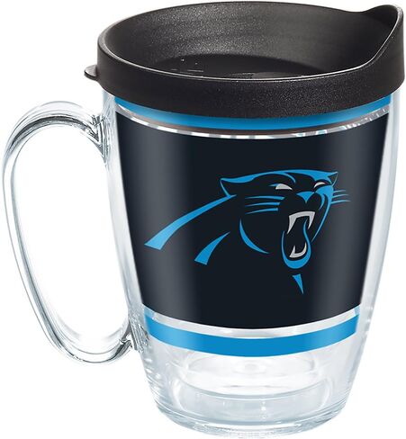 Tervis Made in USA Double Walled NFL Carolina Panthers Insulated Tumbler Cup Keeps Drinks Cold & Hot, 16oz Mug, Legend in Kuwait