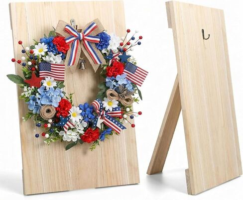 27 x 17 Inch Wreath Easel Stand for Wreaths Making Valentine Easter Wedding Wooden Wreath Holder Making Easel Assistant Tabletop Display for Craft Designing Tool, No Garland(Natural Wood) in Saudi Arabia