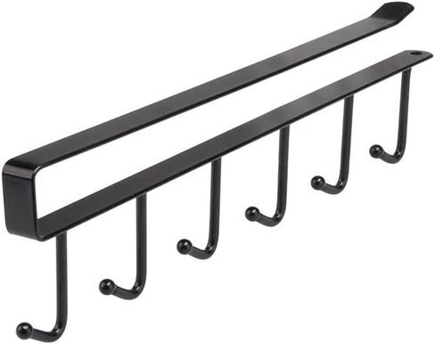 1Pcs Kitchen Hooks for Hanging Under Shelf - Under-Shelf Hanging Organizer with 6 Hooks for Cabinet Storage & Home Organization (Black) in Kuwait