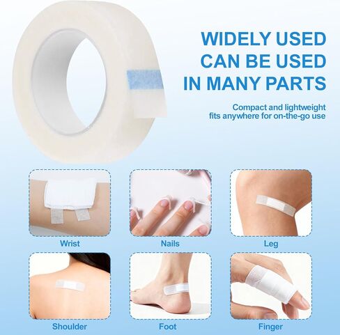 10 Rolls First Aid Tape, Non-Woven Surgical Tape for Wound Dressing, Hypoallergenic Breathable Medical Tape for Sensitive Skin, Easy Tear & Individually Wrapped Rolls for First Aid Kits in Kuwait