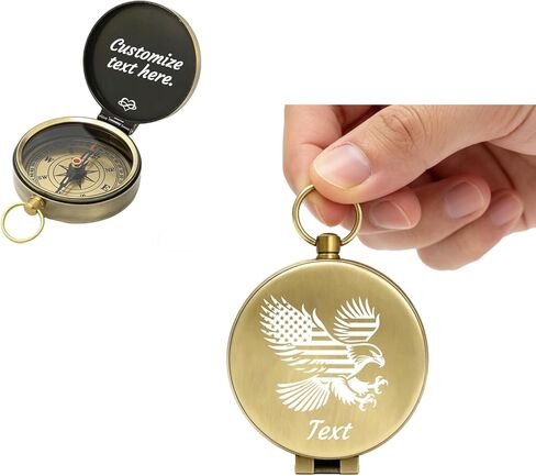 Custom Photo Compass Personalized Brass Compass with Picture Text for Men Fathers Boyfriends Son Graduations Father's Day Anniversaries Travel Souvenirs in Saudi Arabia