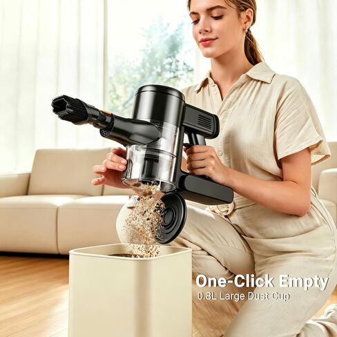HOLOGO Cordless Vacuum Cleaner,40 Mins Runtime Lightweight Stick Vacuum Cordless,Self-Standing,Powerful Suction, Anti-Tangle Brush,Rechargeable Battery Vacuum for Carpet,Pet Hair,Hardwood Floor in Kuwait