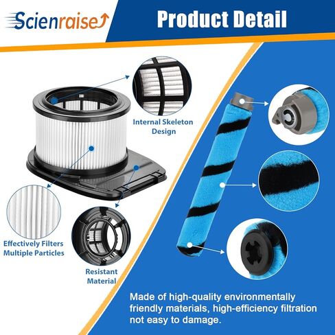 IZ662H Filter Replacement Kit Compatible with shark IZ662H Vertex Pro Lightweight Vacuum-1 Brush, 2 Pack HEPA Filters and 4 Foam Felt Kit in Kuwait