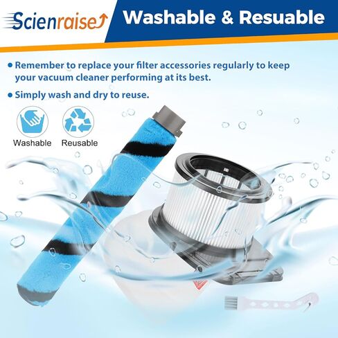 IZ662H Filter Replacement Kit Compatible with shark IZ662H Vertex Pro Lightweight Vacuum-1 Brush, 2 Pack HEPA Filters and 4 Foam Felt Kit in Kuwait
