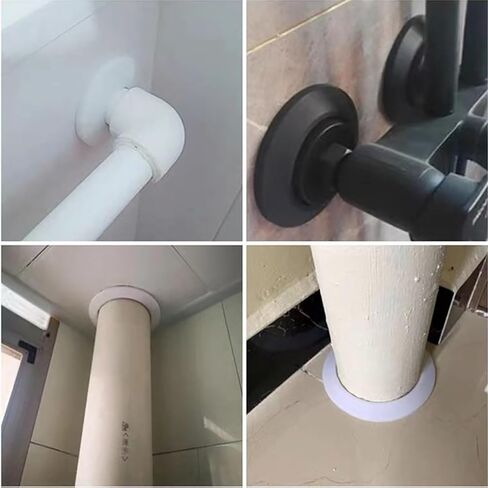 50mm Pipe Cover Decoration; Fit 1.97" Outer Diameter Pipe/Hole; White PP Plastic Escutcheon Collar; Snap-on Water Escutcheon Plate for Bathroom Kitchen Wall Tube Decor 1 Piece in Kuwait