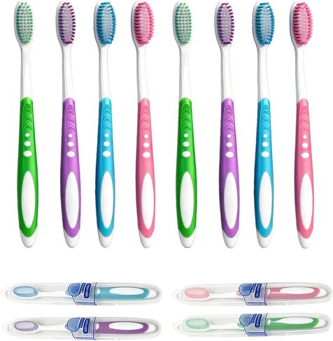 Soft Toothbrushes for Adults, 12 Pack Extra Soft Manual Toothbrush Bulk for Sensitive Gums & Teeth, Gentle Oral Care Set, Individually Wrapped Manual Toothbrush for Family, Home, Travel in Kuwait