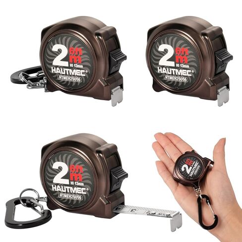 HAUTMEC Mini Tape Measure, Pink 3PCS 6ft/2m Small Measuring Tape, Metric & Imperial Scales, Retractable Pocket Keychain Measurement,ABS Protective Casing, Suitable for Homeowners, 25057 in Saudi Arabia