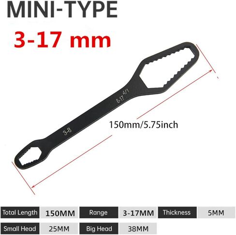 4Pcs Universal Car Torx Wrench, Universal Torx Wrench, Universal Wrench Double-Head Self-Tightening Adjustable Wrench for Home Car Bicycle Repair in Kuwait