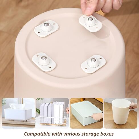EKIND 4 Pcs Universal Self Adhesive Mini Ball Casters, Swivel Wheels for Storage Boxes Trash Cans Small Furniture Appliance Rollers Durable Smooth Lightweight(Beige) in Kuwait