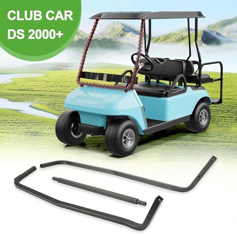 10L0L دعامات دعامة السقف الأمامي لعربة الجولف لسيارة Club Car DS 2000-Up، مجموعة كاملة مع البطانات الفولاذية شديدة التحمل in Kuwait