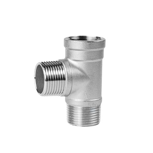 DN6/DN8/DN15/DN25 Male+Female Threaded 3 Way Tee T Pipe Fitting 1/4" 1/2" 3/4" 1" 1-1/4" 304 Stainless Steel(Female-Male-Female,G1 BSP) in Kuwait