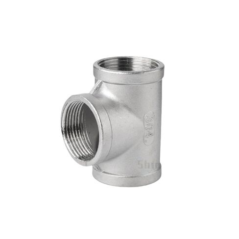 DN6/DN8/DN15/DN25 Male+Female Threaded 3 Way Tee T Pipe Fitting 1/4" 1/2" 3/4" 1" 1-1/4" 304 Stainless Steel(Female-Male-Female,G1 BSP) in Saudi Arabia