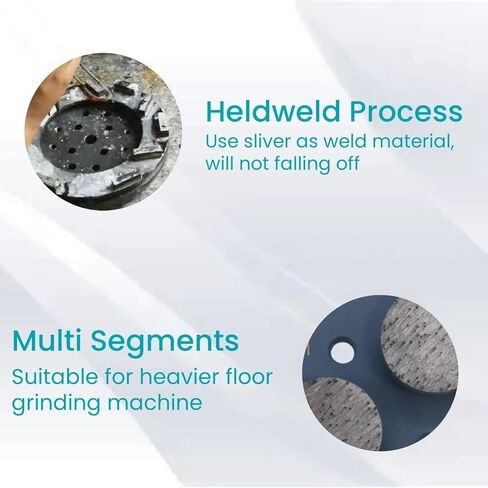 Diamond Grinding Shoes, Trapezoid Concrete Grinding Disc Fit with Diamatic/Sase/CPS Grinders, Double Round Segs, 16 Grit Medium Bond, Pack of 9 in Saudi Arabia