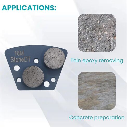Diamond Grinding Shoes, Trapezoid Concrete Grinding Disc Fit with Diamatic/Sase/CPS Grinders, Double Round Segs, 16 Grit Medium Bond, Pack of 9 in Saudi Arabia